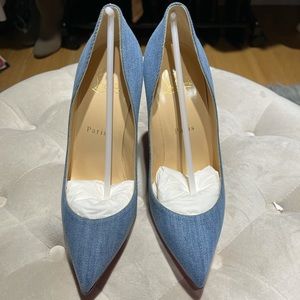 Christian Louboutin Denim Floral Pumps